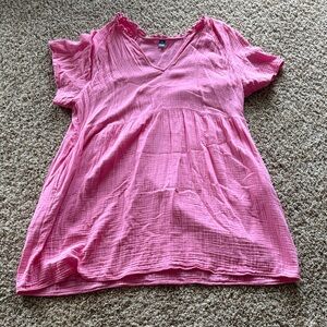 Old Navy Pink Textured V-Neck Dress